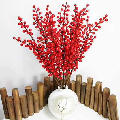 Fruta navideña fruta roja 3 tenedores 6 tenedores 12 tenedores fruta de simulación 