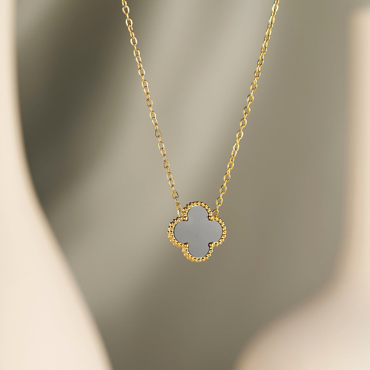 Women's Double-Sided Four-Leaf Clover Bracelet & Five-Flower Necklace