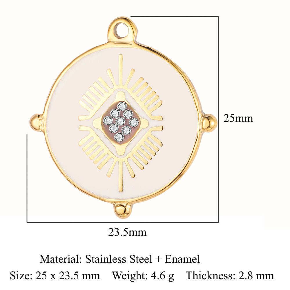Stainless steel drip point diamond necklace pendant