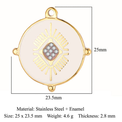 Stainless steel drip point diamond necklace pendant