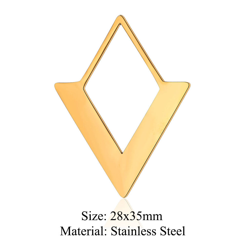 Colgante de acero de titanio con forma geométrica, 5 unidades por bolsa 