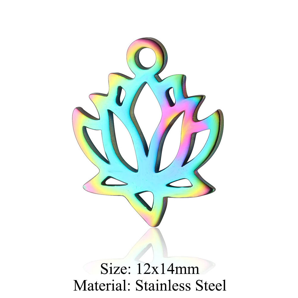 5 pcs/coated colorful dream catcher titanium steel pendant