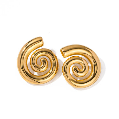 Threaded earrings stainless steel earrings