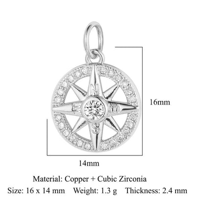 Sun Moon Stars Copper Zircon Eyes Palm Pendant