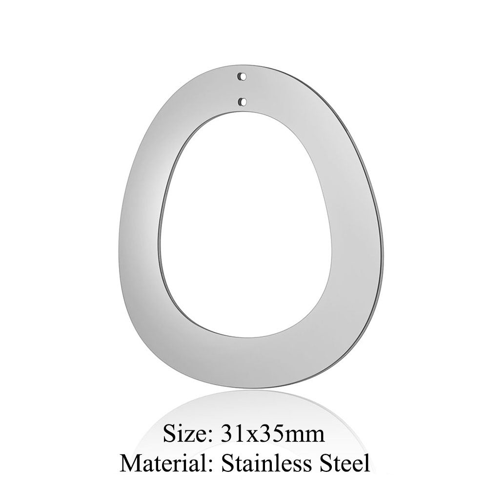 Colgante de acero de titanio con forma geométrica, 5 unidades por bolsa 