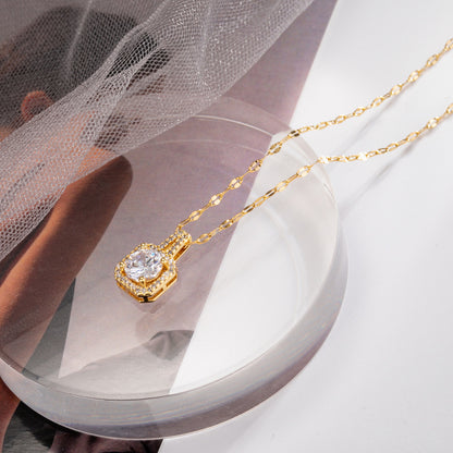 Square zircon necklace