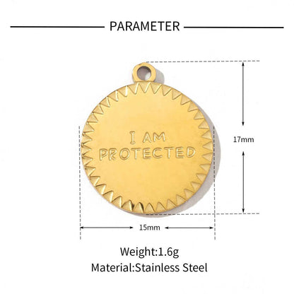 French bow cross titanium steel necklace pendant