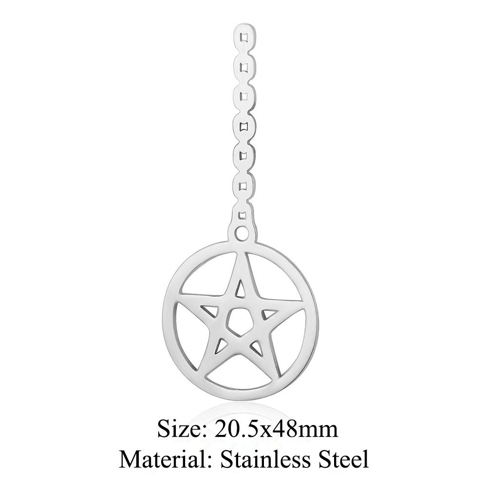 5 pcs/pack geometric shaped cosmic water drop titanium steel pendant