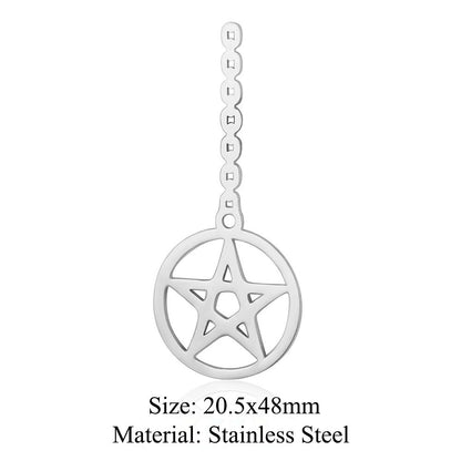 5 pcs/pack geometric shaped cosmic water drop titanium steel pendant