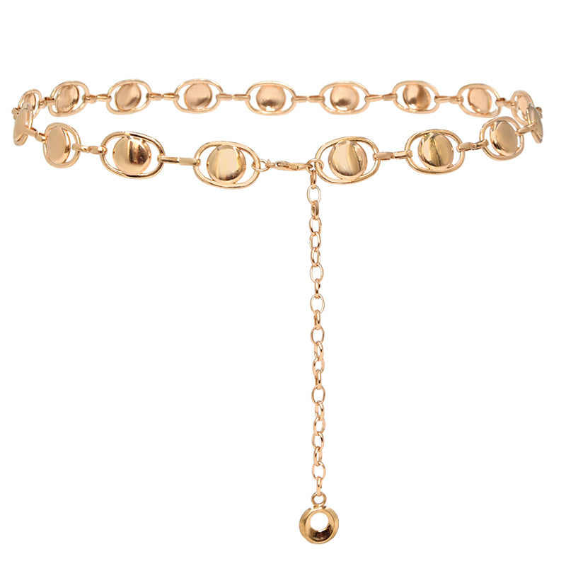 Hollow carved retro waist chain