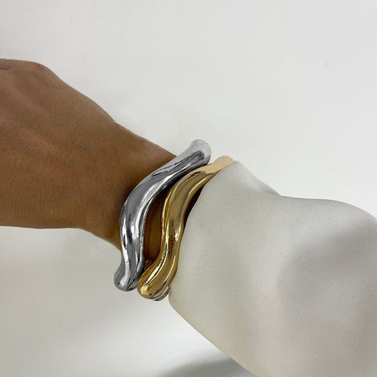 Irregular Open Bangle Bracelet