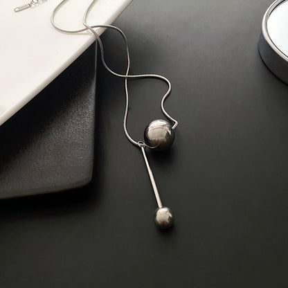 Gold Titanium Ball Necklace, Minimalist Design, Women’s Fashion