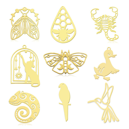 5 pcs/pack Hummingbird Moth Titanium Steel Pendant