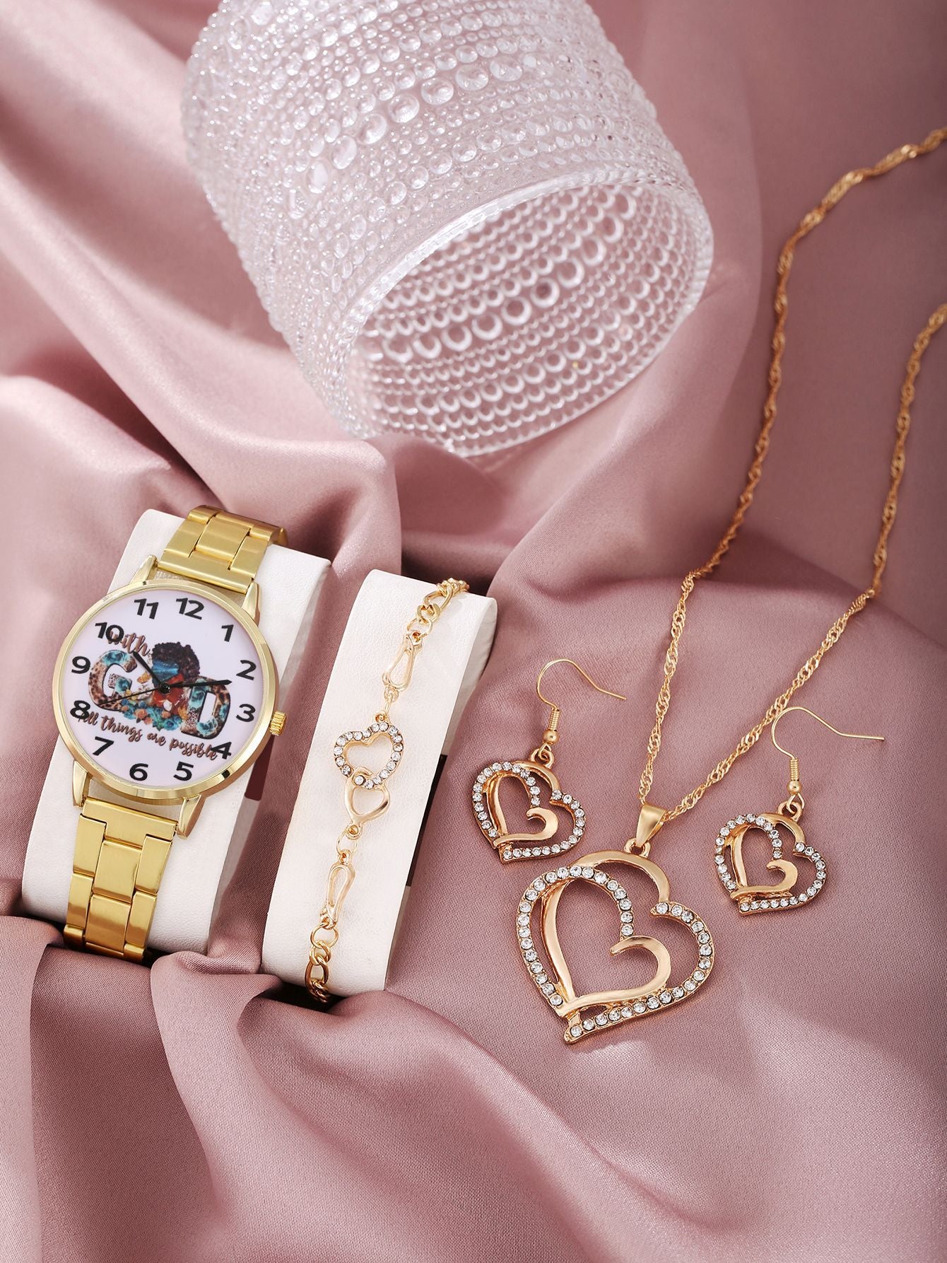Necklace Steel Strap Quartz Watch Rose Bracelet