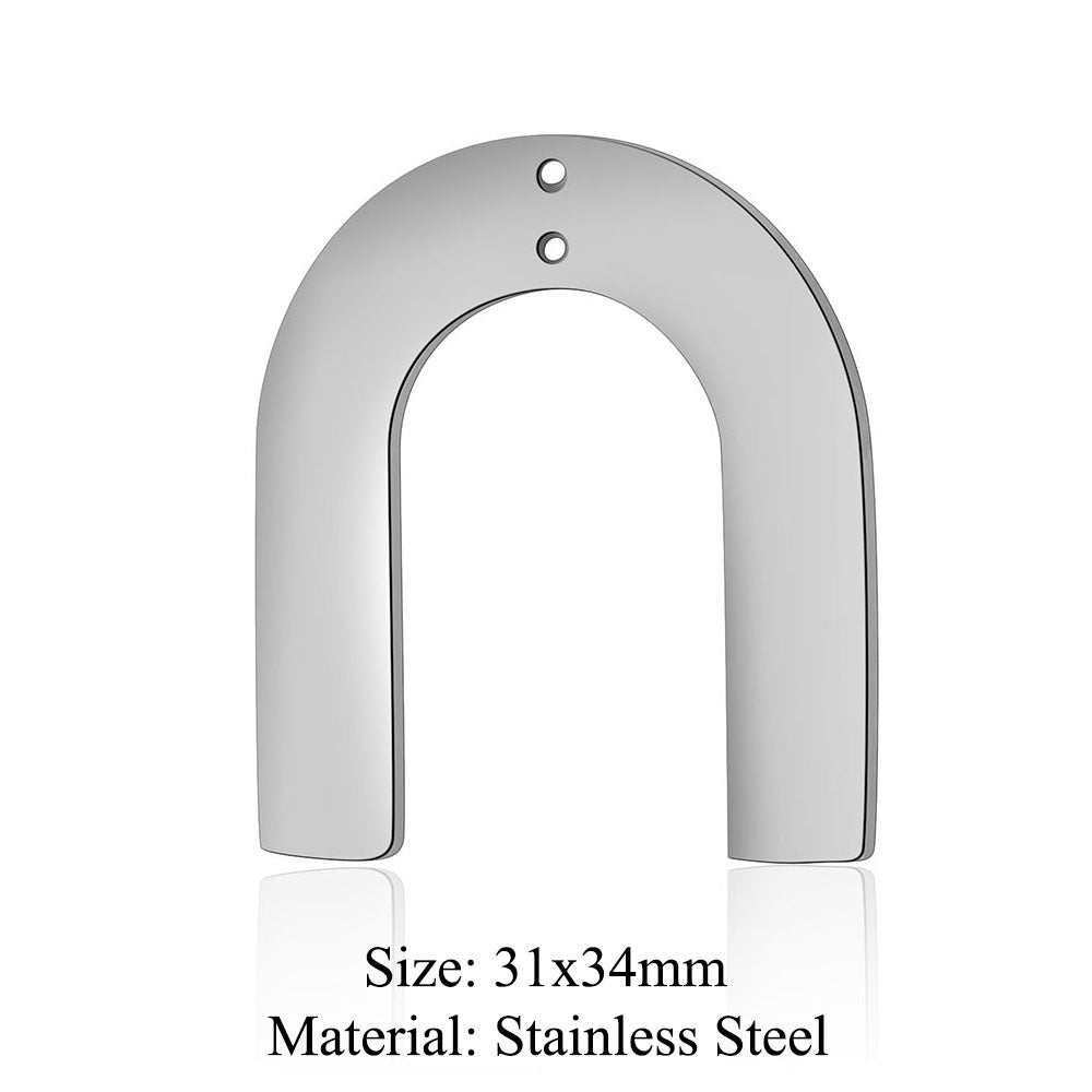 Colgante de acero de titanio con forma geométrica, 5 unidades por bolsa 