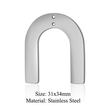 Colgante de acero de titanio con forma geométrica, 5 unidades por bolsa 