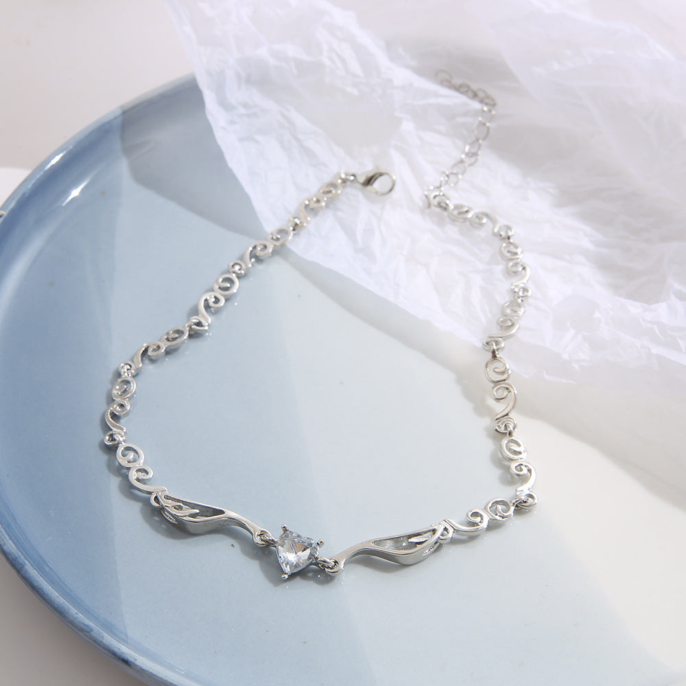 Diamond Angel Wings Choker Necklace