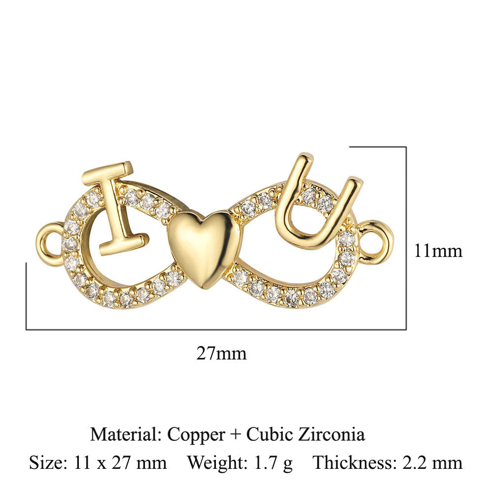 Copper zircon DIY jewelry accessories dripping love