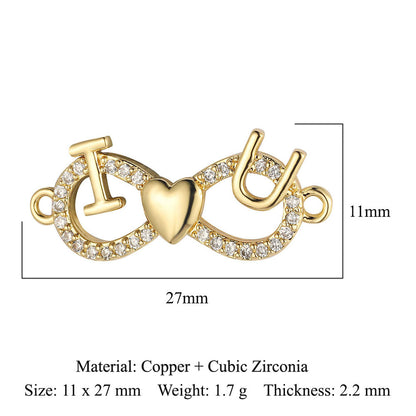 Copper zircon DIY jewelry accessories dripping love
