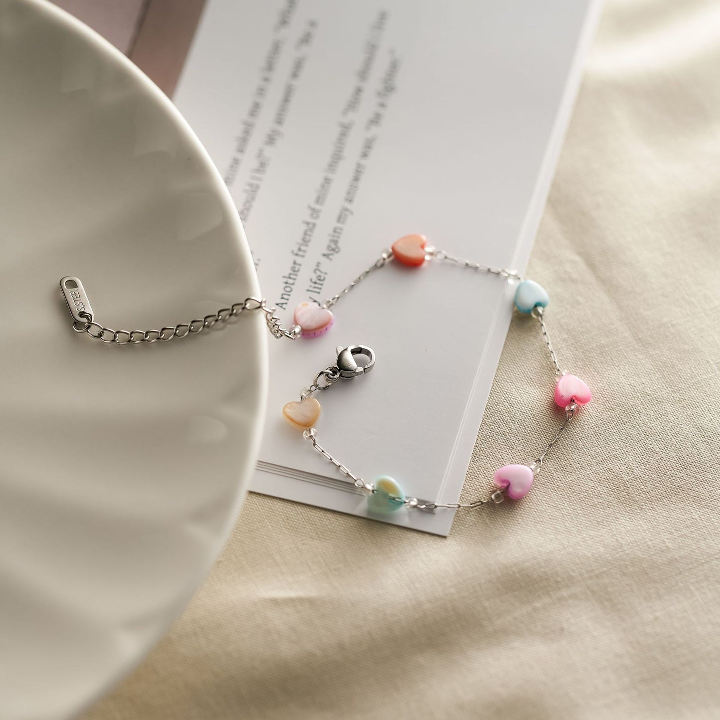 Women's Colored Natural Stone Bracelet — Love Charm, Sweet Dopamine Style, Non-Fading