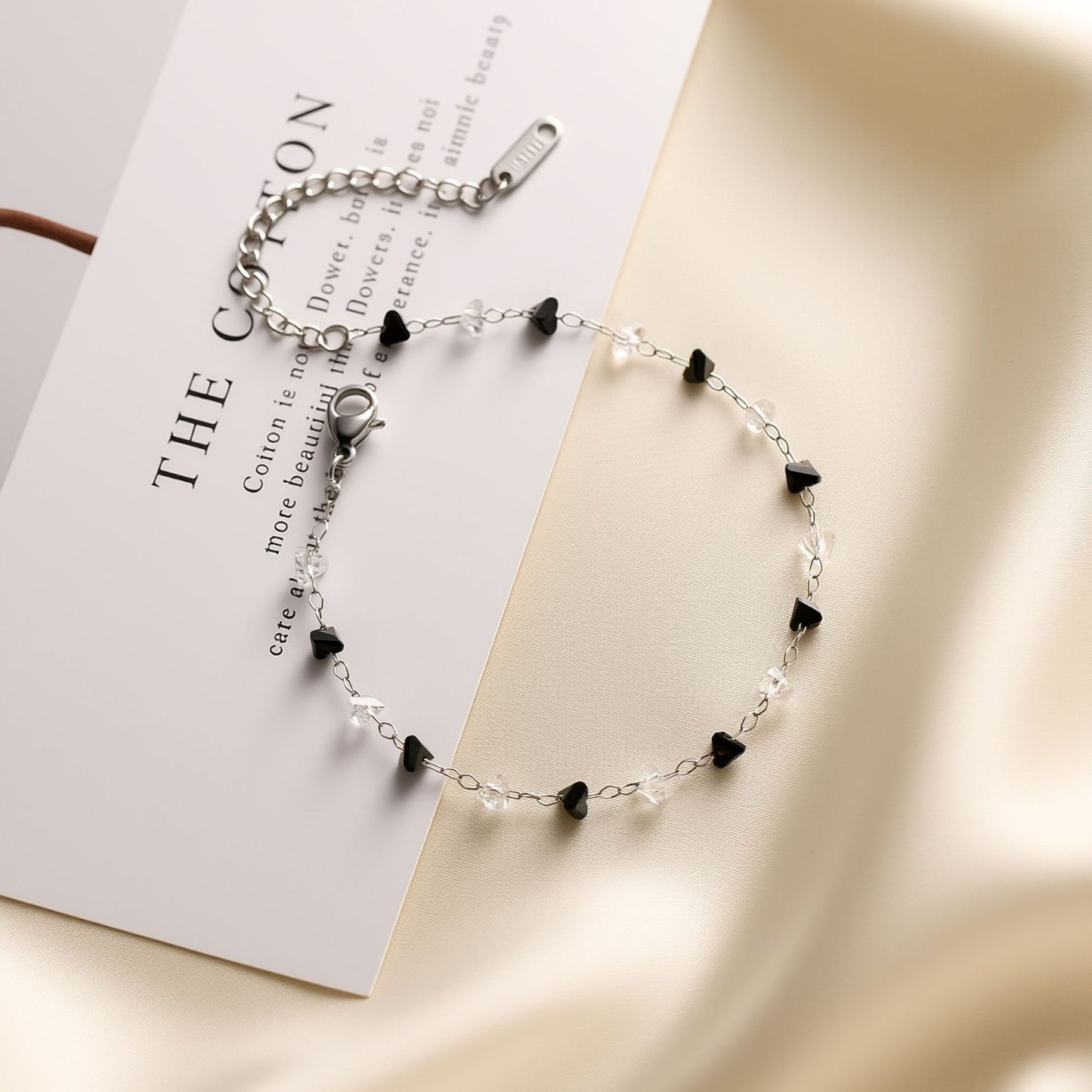 Women's Titanium Steel Natural Stone Necklace & Geometric Zircon Bracelet Set