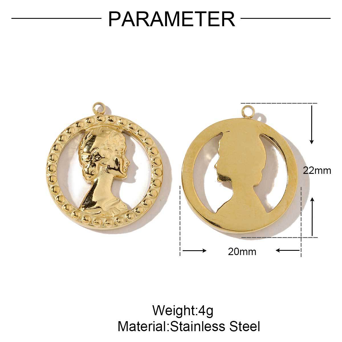 Shell smiley face titanium steel pendant