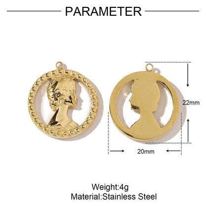 Shell smiley face titanium steel pendant