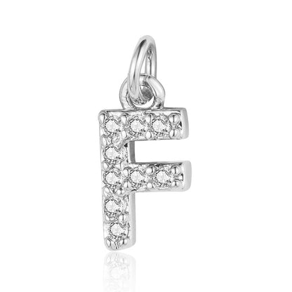 26 English letters copper zircon pendant DIY