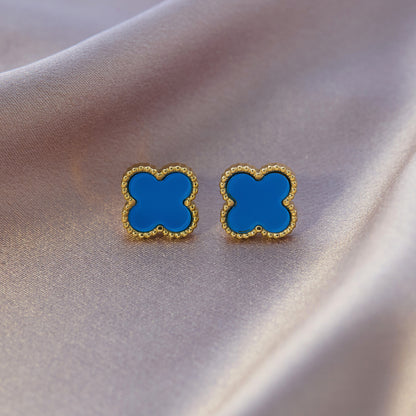 Four-leaf clover titanium steel ear buckle