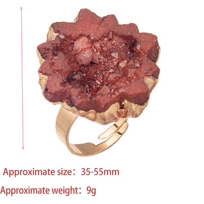 Crystal Cave Sunflower Slice Ring