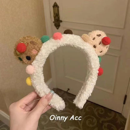 Autumn and winter plush headband
