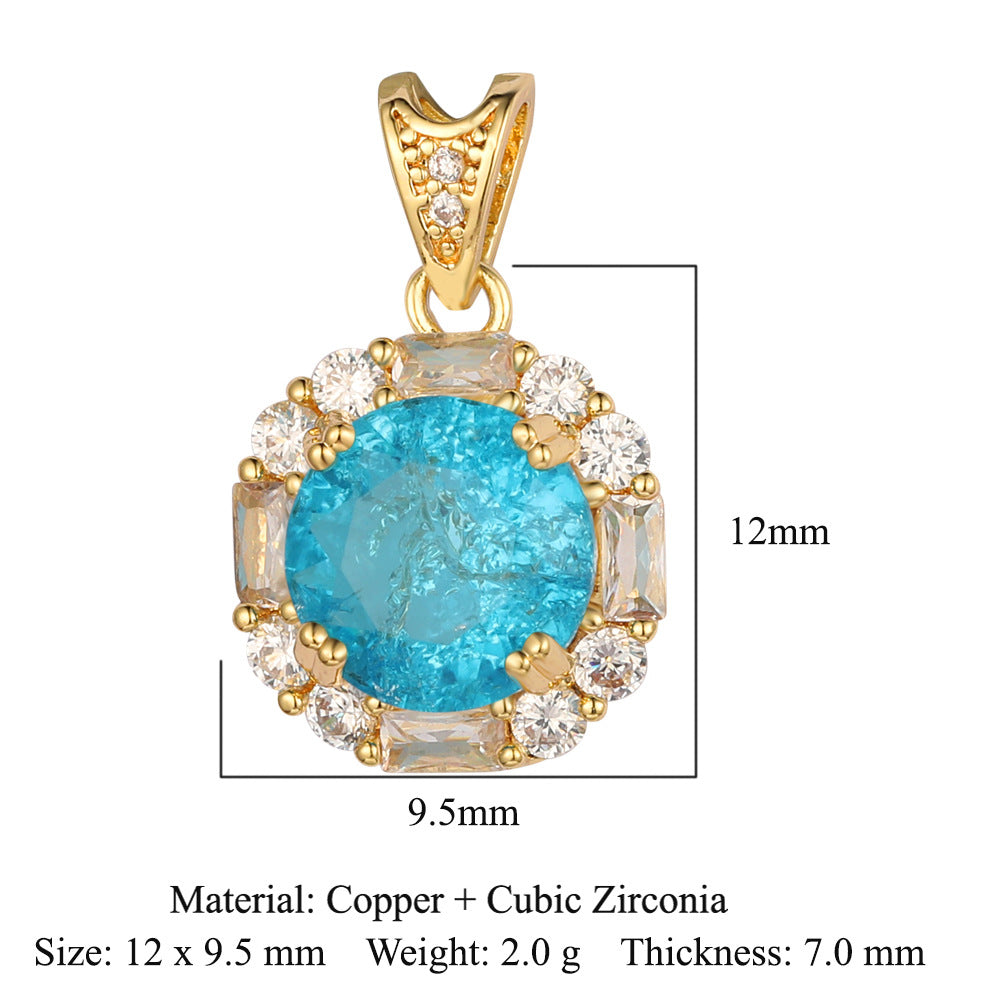 Water drop oval square imitation jade gemstone necklace pendant