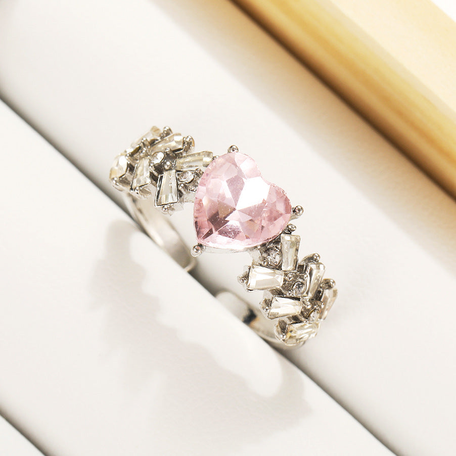 Pink Zircon Love Open Ring