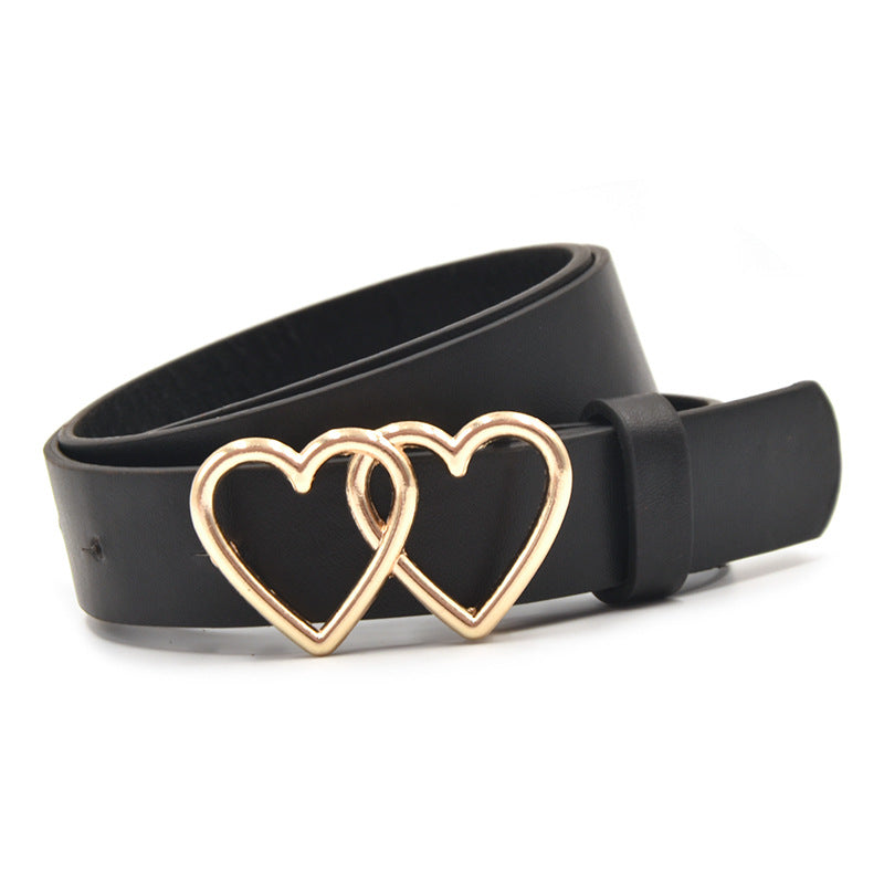 Double love snap buckle belt