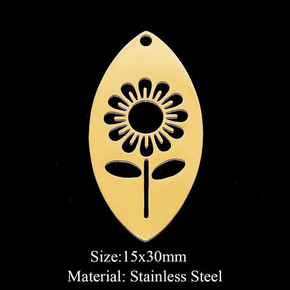 5 pcs/bag Fan-shaped flower geometric pendant