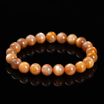 8A Natural Gold Backbone Bracelet Cat's Eye Sunstone