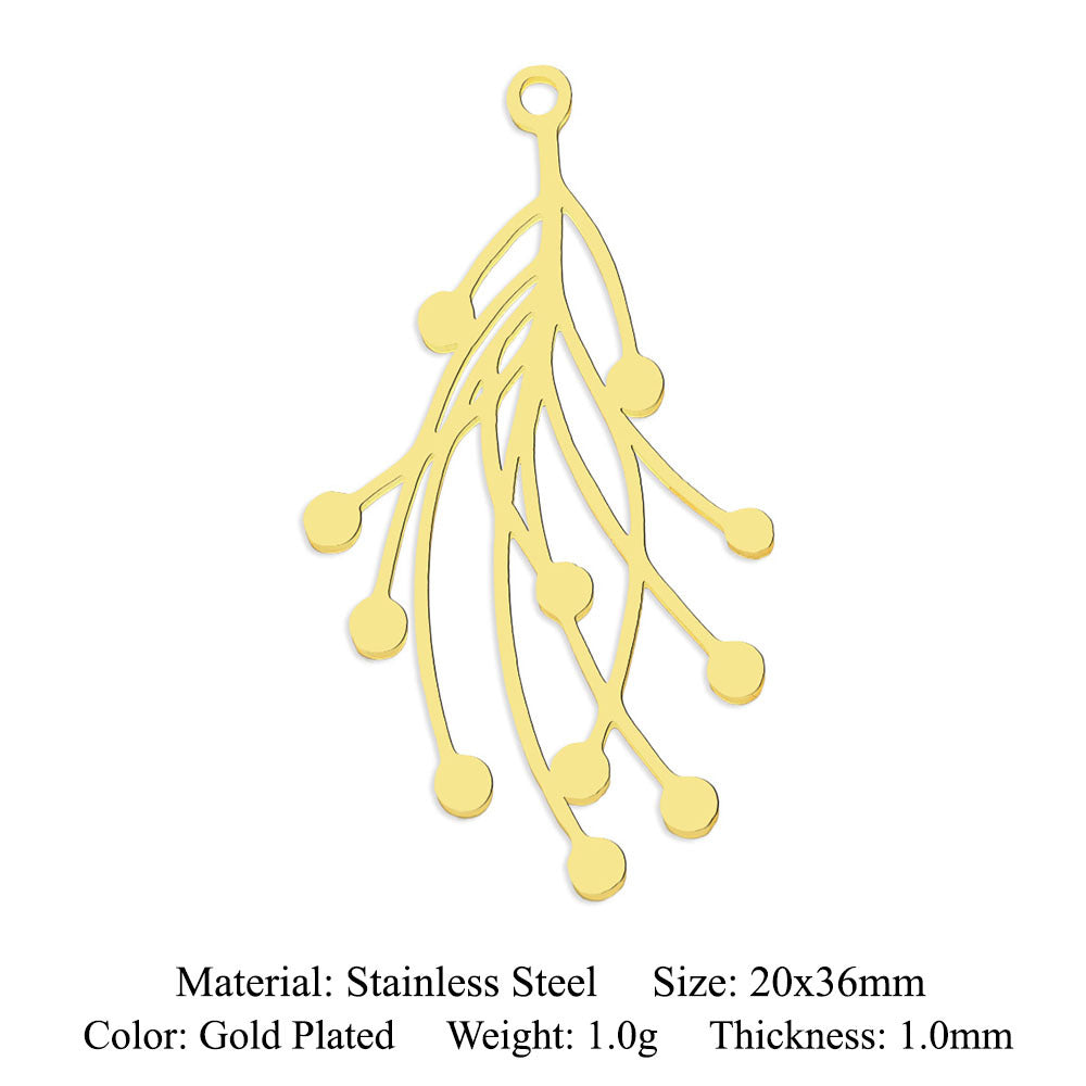 5 pcs/bag leaf maple leaf titanium steel pendant