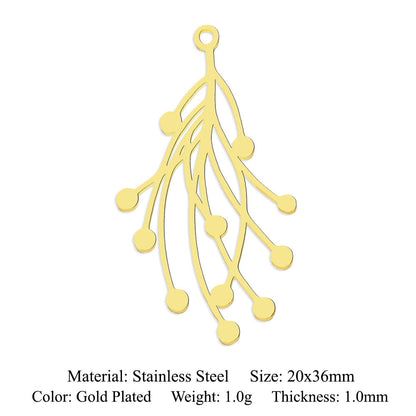 5 pcs/bag leaf maple leaf titanium steel pendant