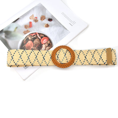 Cotton and linen elastic woven elastic belt