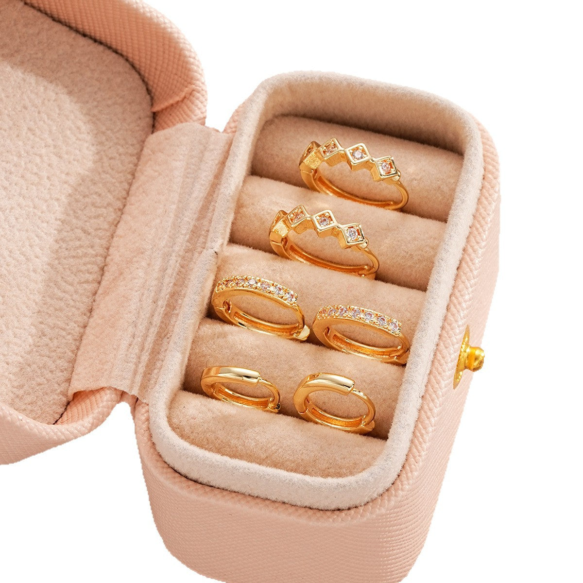 Double-Layer C-Shaped Hoop Earrings