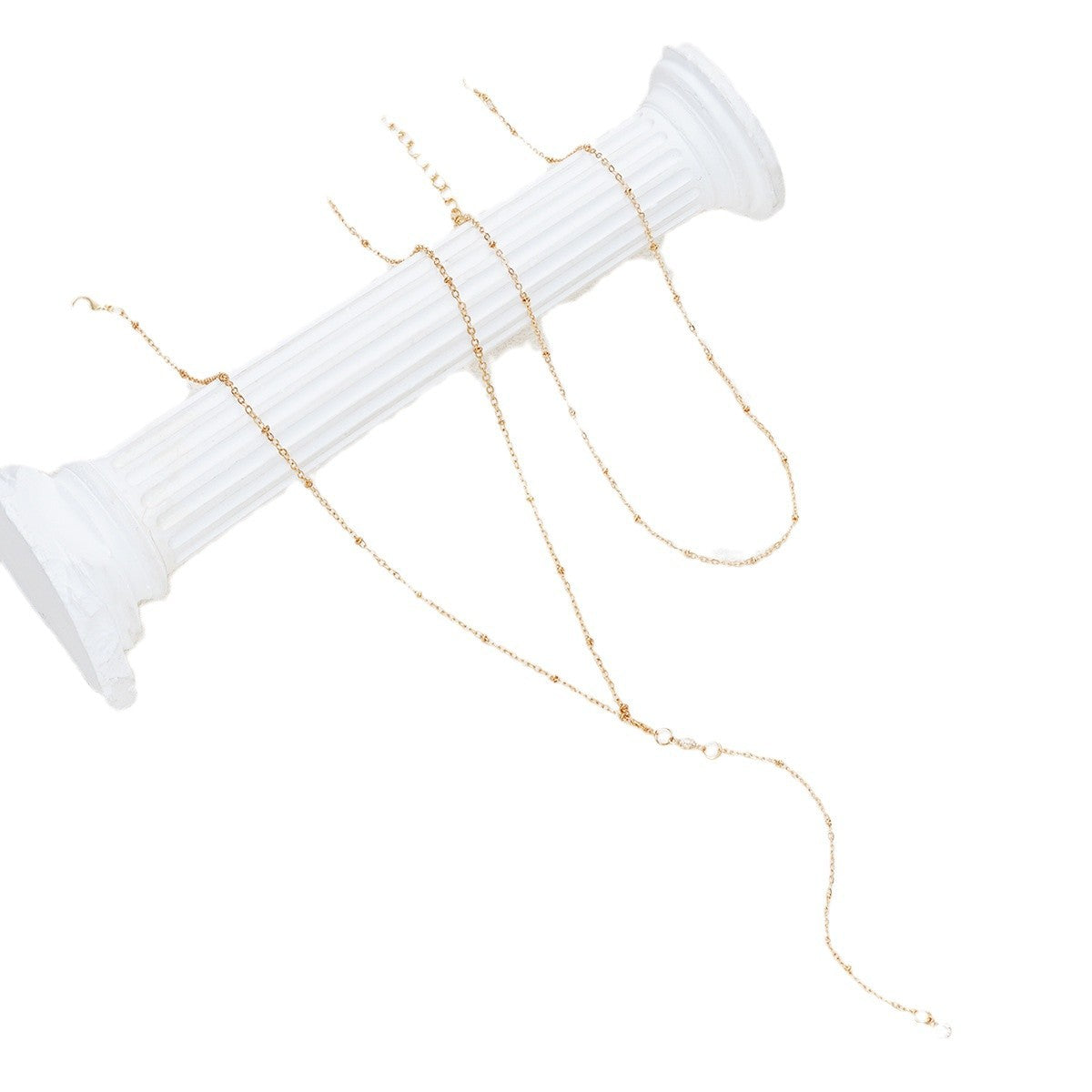 Double-Layer Zircon Y-Shape Necklace Set