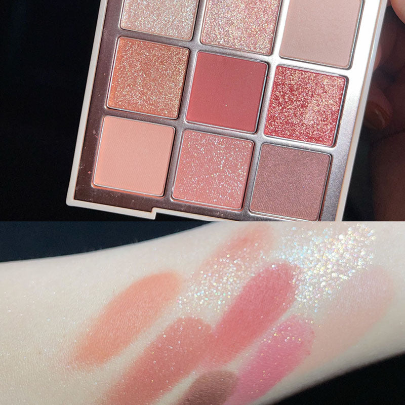 Paleta de sombras de ojos acrílicas transparentes de nueve colores 
