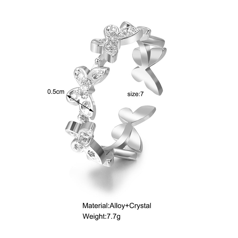 Zircon Butterfly Open Ring