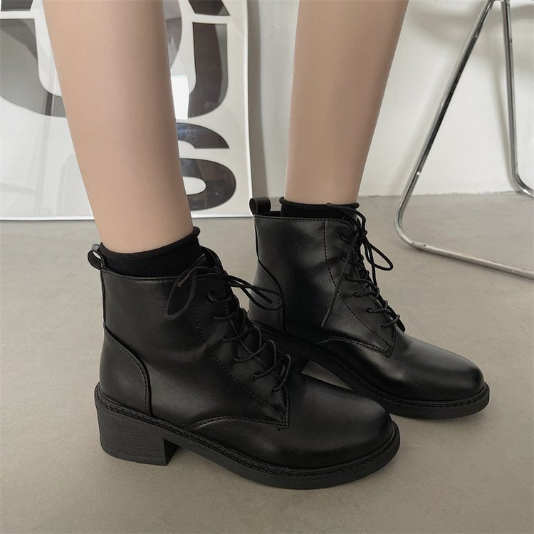 Short Boots Medium Heel Martin Boots