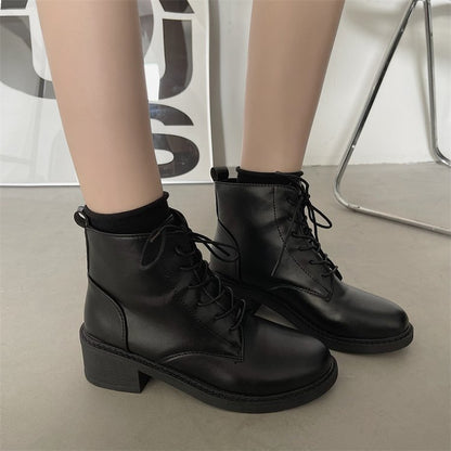 Short Boots Medium Heel Martin Boots