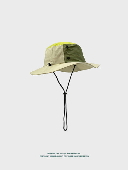 Color-Block Quick-Dry Fisherman Hat Summer