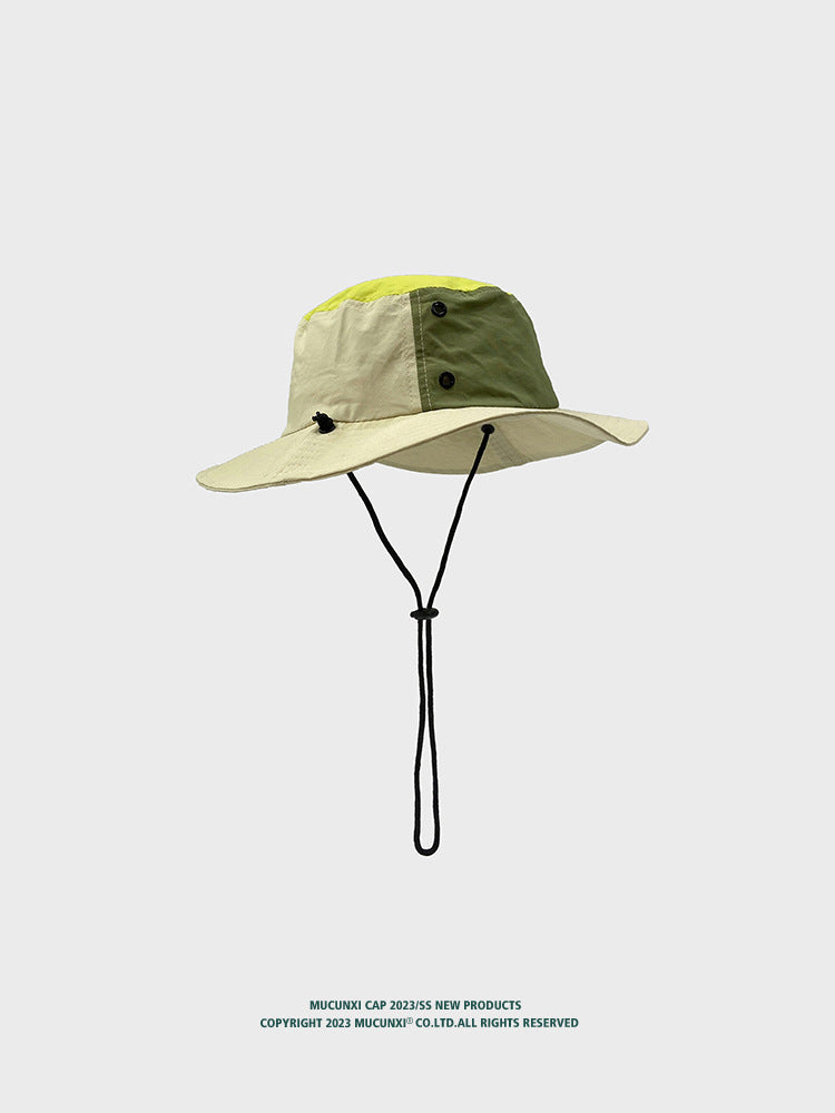 Color-Block Quick-Dry Fisherman Hat Summer