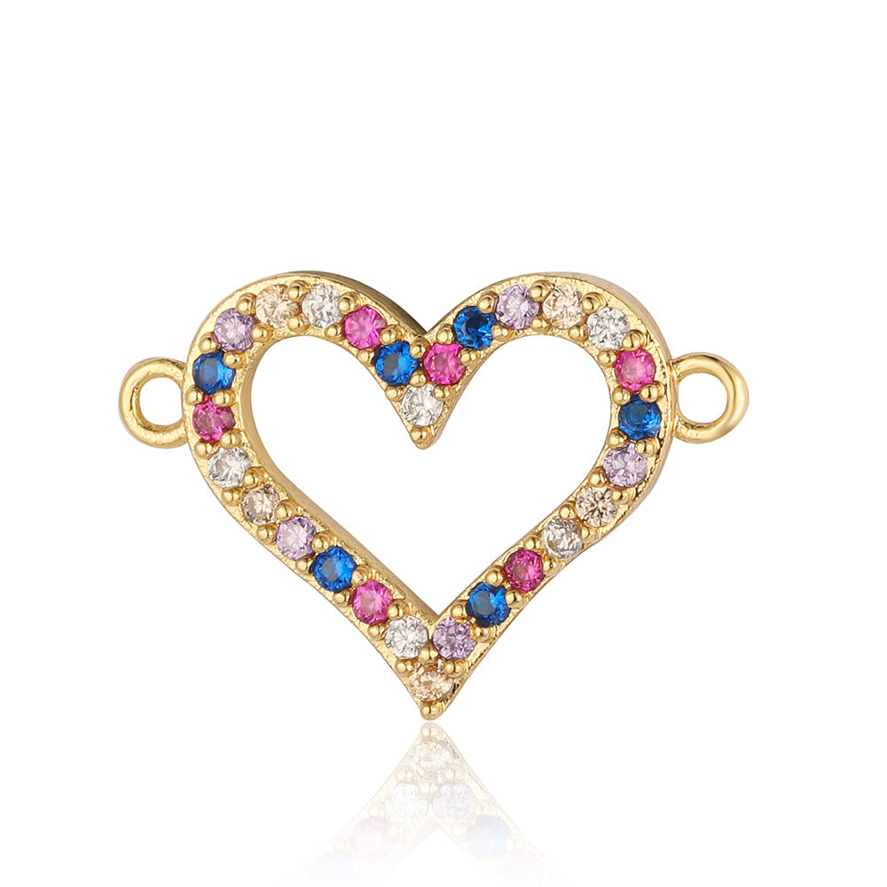 Bead butterfly copper zircon double hole accessories family pendant