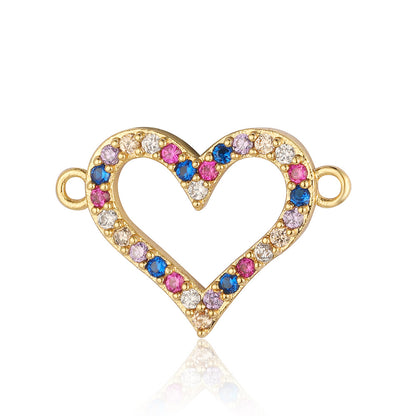 Bead butterfly copper zircon double hole accessories family pendant