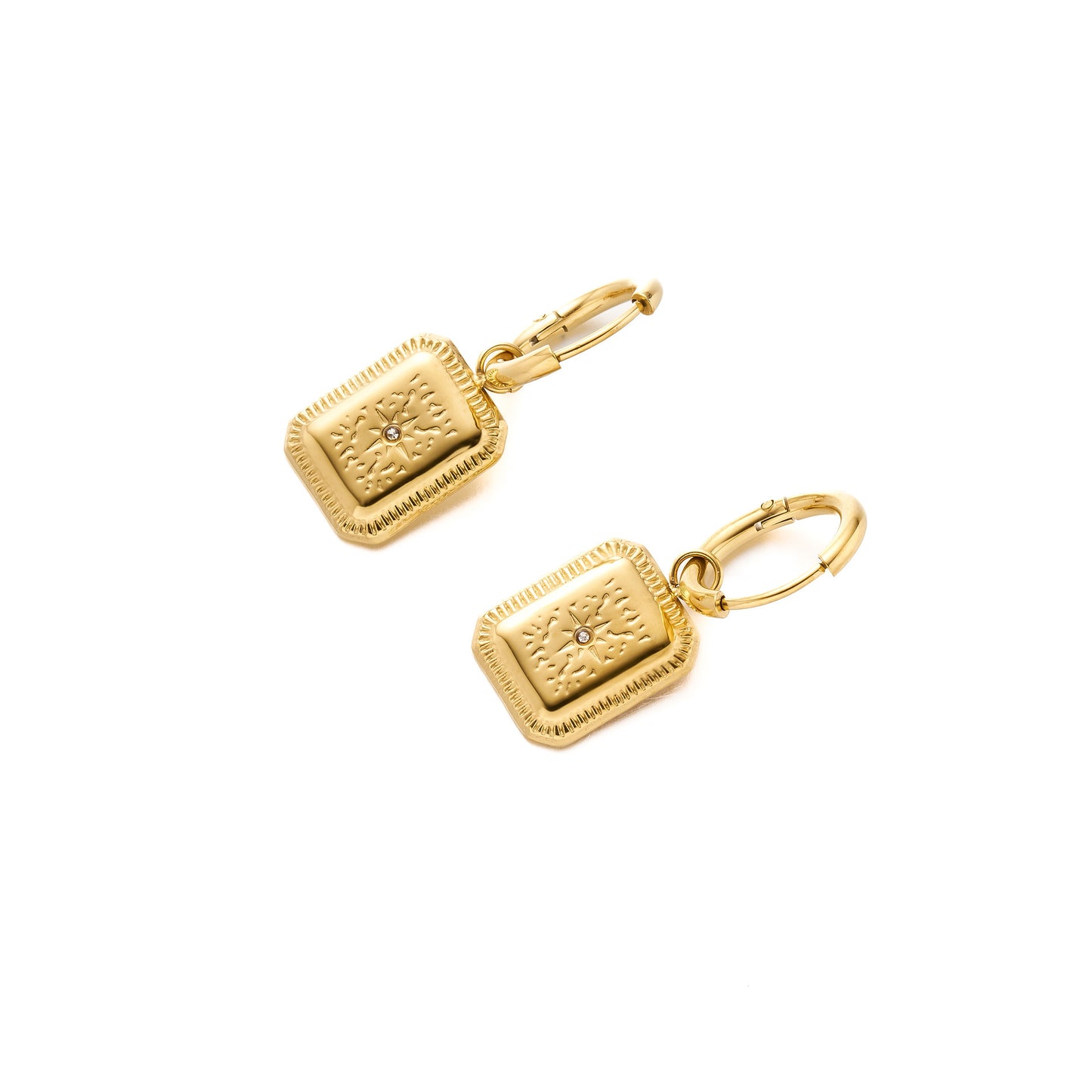 Octagram Diamond Square Earrings